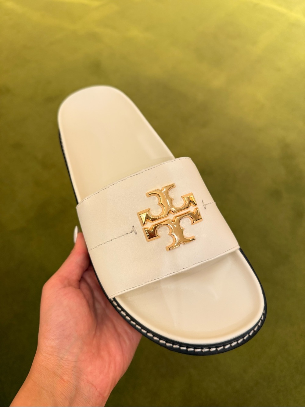 Tory Burch Everly Anatomic Lug Sandals, New Ivory / Perfect Black - Picture 5 of 16